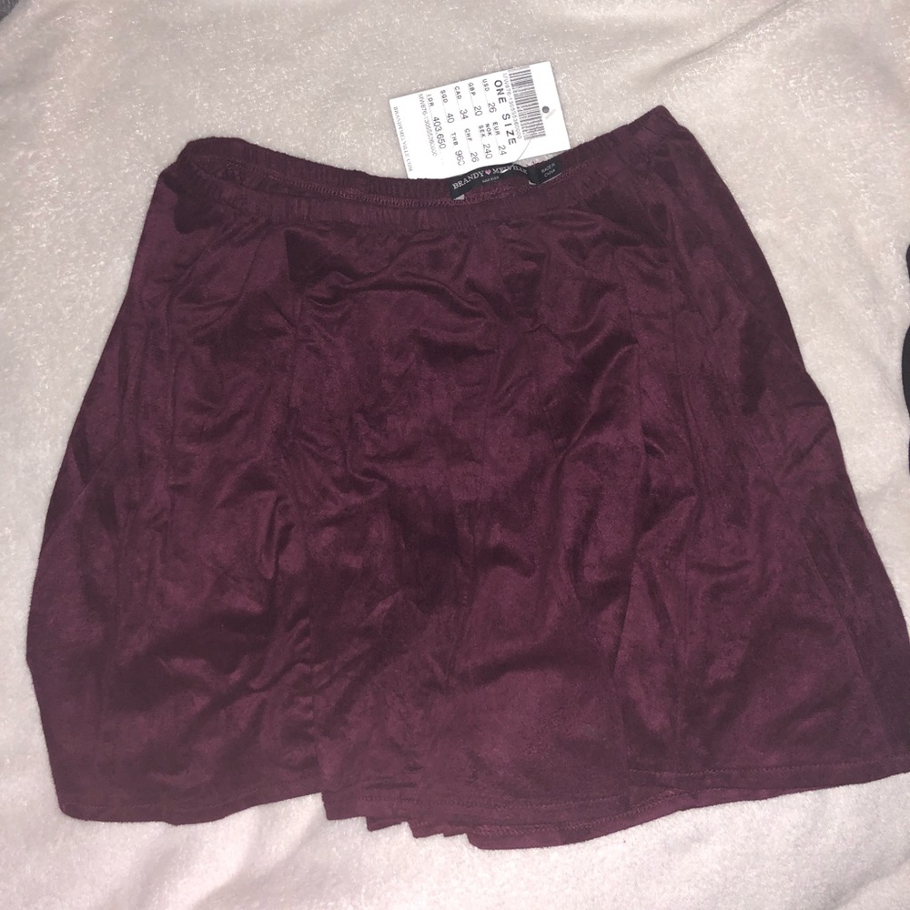 BRAND NEW velvet BRANDY MELVILLE skater skirt